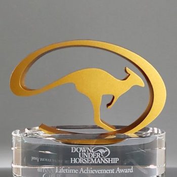 Custom Crystal Award with Metal Logo